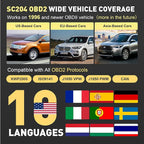 CGSULIT SC204 Enhanced OBD2 Scanner Diagnostic Tool, Check Engine Code Reader With Reset, Smog Check, Clear Code, Live Data & More, Car Code Readers & Scan Tools for All OBDII/EOBD Vehicles After 1996