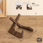 ANBOXIT Bowl Stands for Display, 4.5 Inch Plate Holder, Wooden Easel Frame Holder, Display Stand for Large Deep Platters and Dishes, 4.5" H x 6" W x 5.4" D (For Bowls under 3.5" in Depth)