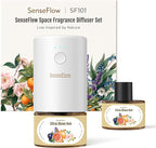 SF101 Pro Plug In Air Freshener, Waterless Essential Oil Diffuser, Non-Toxic Aroma Diffuser, Adjustable 120-Day Natural Scent Mist, Covers 1000 Sq Ft- Free 30ml Citrus Bloom Noir