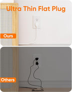 Olcorife Power Strip 8 AC with 8 USB Ports, 10 FT Flat Plug Extension Cord, 2000 Joules Surge Protector, 30W Charging Station, Home Office College Dorm Room Essentials