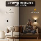 Briignite Night Lights Plug into Wall, Modern LED Night Light Plug in, Dusk to Dawn Sensor, Soft White 3000K, 0-100LM Adjustable Brightness, Dimmable NightLight for Hallway, Bedroom, Stairway, 2 Pack