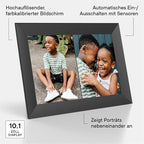 Aura Carver HD WiFi Digital Picture Frame, 10.1”, Add Photos with Aura App, Free Unlimited Storage - Wirecutter’s Pick for Best Digital Photo Frame 2022 - Gravel