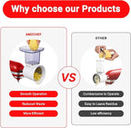 AMZCHEF Slicer Shredder Accessories and Attachments For KA Stand Mixers with 2.8IN Large Feed Chute, Oversized Cheese Grater Attachment with 4 Food Grade Blades, 304 Stainsless Steel, Dishwasher Safe
