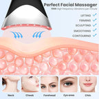 7-in-1 LED Neck Beauty Device, Facial Sculpting Tool of Face Lifting Device with Adjustable Vibration and Thermals for Wrinkles Neck and Face Massager for Home Use