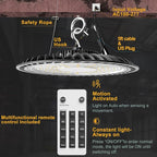 ACOHOOK 400W High Bay LED Lights with Motion Sensor, 60000LM Smart High Bay Shop Light, 𝐀𝐂𝟏𝟎𝟎-𝟐𝟕𝟕𝐕 UFO Commercial Lighting for Warehouse/Barn -4Pack