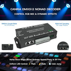 CANRIA 9 Channel DMX512 Decoder LED Controller, DC 5V-24V 5A/CH, RGB RGBW LED Lighting Driver, for Stage/Architectural/Event Lights, 4-Digit Display