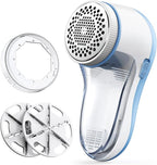 POPCHOSE Fabric Shaver, Lint Remover for Clothes, Electric Lint Shaver with 6-Leaf Blades, Sweater Shavers to Remove Pilling for Clothing, Couch, Furniture, Fuzz, Lint Ball, Bobbles, Light Blue