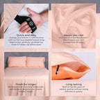 THE LAD COLLECTIVE 3.0 Twin XL Bedding Set - 4-Piece Bedset w/Fitted Sheet, Top Sheet & 2 Standard Pillowcases [Duvet Not Included] - Bamboo-Cotton - The Yellowstone Collection Peach