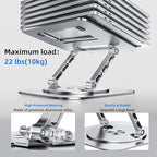 MCHOSE Laptop Stand with 360° Rotating Base, Foldable Adjustable Computer Holder, Ergonomic Design Compatible with MacBook Air Pro, Dell XPS, HP, Lenovo More 10-17" (A-Silver)