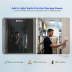 Avorecta Wireless Light Switch and Receiver Kit (2 Switches), Self-Powered Remote Light Switch for Two Locations, No Wiring, No Battery, No WiFi Needed