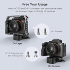 SMALLRIG Camera Base Plate with 15mm LWS Rod Rail Clamp, Baseplate for Sony A6500 A6600 A6300, for Canon R5 R6, for Sony A7SIII / A7III, Both for Cameras & Cages