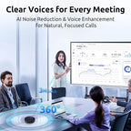 NEWORK Bluetooth Speakerphone for Conference Calls – AI Noise Reduction, 2 Mics, 5W Speaker, USB-C & USB-A Adapter, 10-14H Playtime, Compatible with Zoom/Teams/Skype/Meet