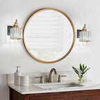 BBLLWJ Modern Wall Sconces Set of Two Black Gold Indoor Wall Mounted Room Sconce Crystal Wall Lighting Bathroom Vanity Light Fixtures