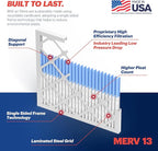 BNX TruFilter 20x24x1 Air Filter MERV 13 (6-Pack) - MADE IN USA - Electrostatic Pleated Air Conditioner HVAC AC Furnace Filters for Allergies, Pollen, Mold, Bacteria, Smoke, Allergen, MPR 1900 FPR 10