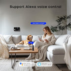 LWOHSI Alarm System for Home Security,Wireless Home Security Systems with Tuya APP Alerts,6 Door/Window Sensor,3 Motion Detectors,Remote,Work with Alexa and Google for Villa,Apartment,Kids Safety