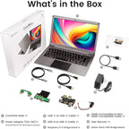 GrowCube Portable Monitor with Keyboard,14inch 1080P FHD Lapdock Compatible with Mini PC/Phone/PC/Game Console,CrowView Note with RPi5 & Jetson Adapters(Full Feature TypeC & HDMI Cable Included)