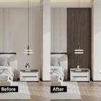 ARMURO Wood Panels for Wall 2 PCS - Extra-Long Wood Slat Wall Panel - DIY Acoustic & Soundproof Wood Wall Panels - 3d Wall Panels Peel and Stick Noise Reducing Feature Wall - (Black 11.8" W x 94.5" L)