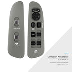 BASIKER Master Power Window Switch and Bezel Driver Side and Window Bezel Passenger Side Replacements for 2002-2010 Dodge Ram 1500 2500 3500, Grey
