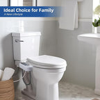 Hibbent Bidet Attachment for Toilet with Self Cleaning Dual Nozzle, Hot and Cold Water Spray Non-Electric Mechanical Toilet Seat Bidet for Rear or Female Washing Sanitizing, Blue