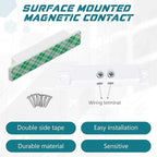 Tellegloww 10 Sets NC Wired Surface Mounted Alarm Magnetic Door Contact Sensor Door Window Reed Switch Sensor with Double Side Tape for Security