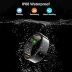 Smart Health Ring for Women Men, Fitness Tracker Ring with Heart Rate, Blood Oxygen, Sleep Tracker, Step Tracker, No Subscription Fee, IP68 Waterproof Smart Ring for iphone & Android (Black, 11#)