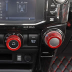 JeCar Air Conditioner Button Trim Cover Aluminum Alloy Knob Cover Compatible with Toyota 4Runner 2010-2023, Red