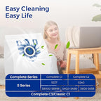 Vacuum Cleaner Bags Fit for Miele Classic C1 Complete C1 C2 C3 S227 S240 S270 S400 S2 S5 S8 Series, Include 9 Packs 3D Efficiency Airclean Bags with 3 Motor Protection Filters and 3 AirClean Filters