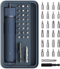 HOTO Electric Screwdriver Kit, Upgraded 1/4'' Hex 25 Bits, Magnetic Lid, Rechargeable Cordless Screwdriver, 3 Torque Settings, 1500mAh Battery, LED Light, Ideal for Assembling Furniture, Home Repair