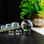ZEERSHEE 6 Pack Square Crystal Display Bases for 3D Laser Balls 6pcs Glass Stands for Crystals Resin Acrylic Art Home Decoration