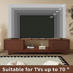 Maggym 70″ TV Stand with Storage, Modern Media Console with 2 Doors and Open Shelves, Entertainment Center for Living Room, Walnut