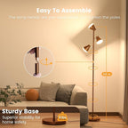 SIBRILLE 36W LED Tree Floor Lamp, Dimmable Tall Standing Lamp with Remote & Touch Control, 4 Color Temperatures Bright Floor Lamp, 3 Rotatable Light Modern Floor Lamps for Living Room Bedroom Office