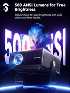 SOOMFON SK3 Smart Projector with WiFi and Bluetooth 1080P Native HDR10 - Portable Outdoor Movie Mini Projector with Stand Auto Focus & Keystone, Zoom for Home/Bedroom Compatible with Netflix