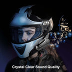 cepkquis Motorcycle Bluetooth Headset Wireless Helmet 2-Way 400M Intercom Headphone with CVC Noise Cancellation Stereo Music IPX6 Waterproof for Half/Open Face Helmet 2 Pack