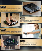 Homerz Body Fat Scale – Smart Scale with BMI, Body Fat, Muscle Mass, Full Body Composition Scale with Body Fat Analysis, Body Scan Scale with Handle, Body Scanner, Biometric Analyzer