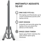 HumanCentric Vertical Laptop Stand for Desks in Space Grey, Upright Adjustable Holder to Dock Apple MacBook Stand, and Other Laptops to Organize Work & Home Office, Automatic Grip