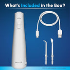 Waterpik Cordless Pulse Rechargeable Portable Water Flosser for Teeth, Gums, Braces Care and Travel with 2 Flossing Tips, Waterproof for Shower, ADA Accepted, WF-20 White, Packaging and Tips May Vary
