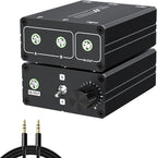 3.5mm Stereo Audio Switcher (2 in 2 Output / 2 in 2 Output) with 3.5mm Audio Cable, 2 Ports AUX Audio Speaker Selector for PC Mobile Laptop Headphones