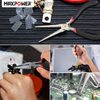 MAXPOWER Mini Jewelry Pliers Set - 8pc, Diagonal, End Cut, Bent, Combination, Flat, Needle, Round Nose (4.5-inch)