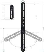 Dynavista Soundbar Mount Sound Bar TV Bracket for Mounting Above or Under TV, Fits 22lbs(10kg) with Adjustable Long and Short Extension Arm