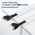 YCLYC Cable Cover, 62.8in Black Cord Hider for TV, Paintable Cord Cover Kit, Hide Cords - Cord Concealer Cable Channel 4xL15.7in W0.98in H0.5in
