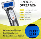 YS YUSON 12 Inch Measuring Wheel in Feet Advanced LED Backlight Display Rolling Digital Measuring Wheel for Construction Measure Wheel with Tape Measure and Canvas Carrying Bag, Up to 9999Ft