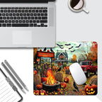 Halloween Pumpkin Lanterns Square Mouse pad, Texture, Waterproof, Anti Slip Rubber Base, Computer Mouse pad, Laptop Mouse pad