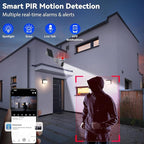 Noaheye Solar Security Cameras Wireless Outdoor, 5G&2.4GHz Cameras for Home Security, 2K Solar Outdoor Camera, Color Night Vision, AI Human Detection, 2-Way Talk, Siren Alarms (2-Pack)