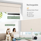 Zshine Motorized Blackout Window Blinds Customize Width (23-95 Inches) Remote Control Wireless and Rechargeable Roller Shades Blinds for Windows, Home, Office, Hotel, Club, Restaurant(82006D)