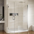 Pivot Swing Shower Door, Adjustable Width 58.9-60" W x 74" H Semi-Frameless Shower Glass Door with 5/16 in (8mm) Clear SGCC Tempered Glass with Nano Easy-Clean Coating (Chrome)