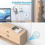 Power Strip Surge Protector, SMNICE Flat Plug Long Extension Cord 10 Ft with 8 Widely Spaced Outlets 6USB(1 USB C) Charging Station, Wall Mount for Dorm Home, Office Accessories,White