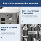 ALORAIR 300CFM Crawlspace Ventilation Fan with Humidistat, IP55 Rated Basement Stainless Steel Exhaust Fan, Built-In Isolation Net 6.7 Inch Foundation Vent Fan for Crawl Space, Garage, Attic,Grow Tent
