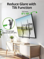 USX MOUNT Tilting TV Wall Mount for Most 37"-95" Flat Curved Screen Television, TV Bracket with Max VESA 600x400mm up to 132lbs, Low Profile Tilt Mount for 16", 24" Stud