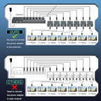 HDMI Extender Splitter 1x7 1080P@60Hz Over Cat 5E/6/7 Ethernet Cable 50m (164ft) Support HDMI loopout EDID Copy POC Function (1 in 7 Out), Monitor
