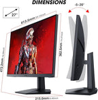 KOORUI 27 inch Gaming Monitor, 240Hz Monitor, 1ms FHD 1080p, Adaptive Sync, 90% DCI-P3 HDMI 2.0/DP 1.4, Xbox PS5 Switch Ready, VESA, Tilt, Black, GN02